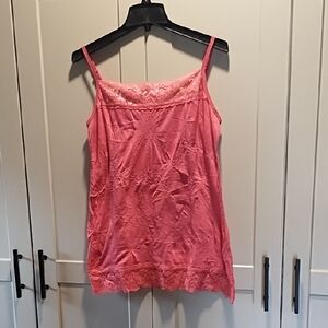 Women’s Coral Crinkle Lace-Trim Cami Top